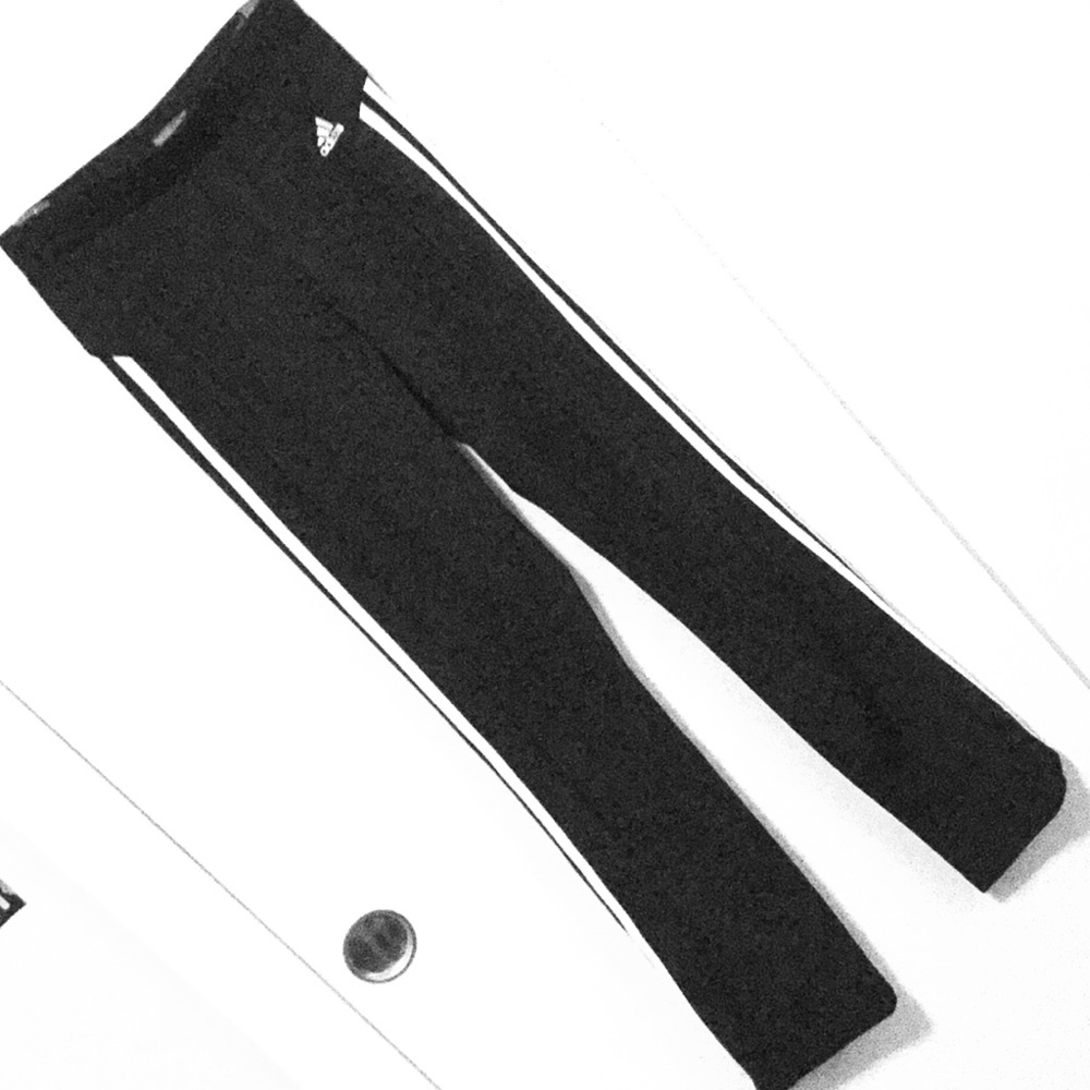 Black and white Adidas joggers